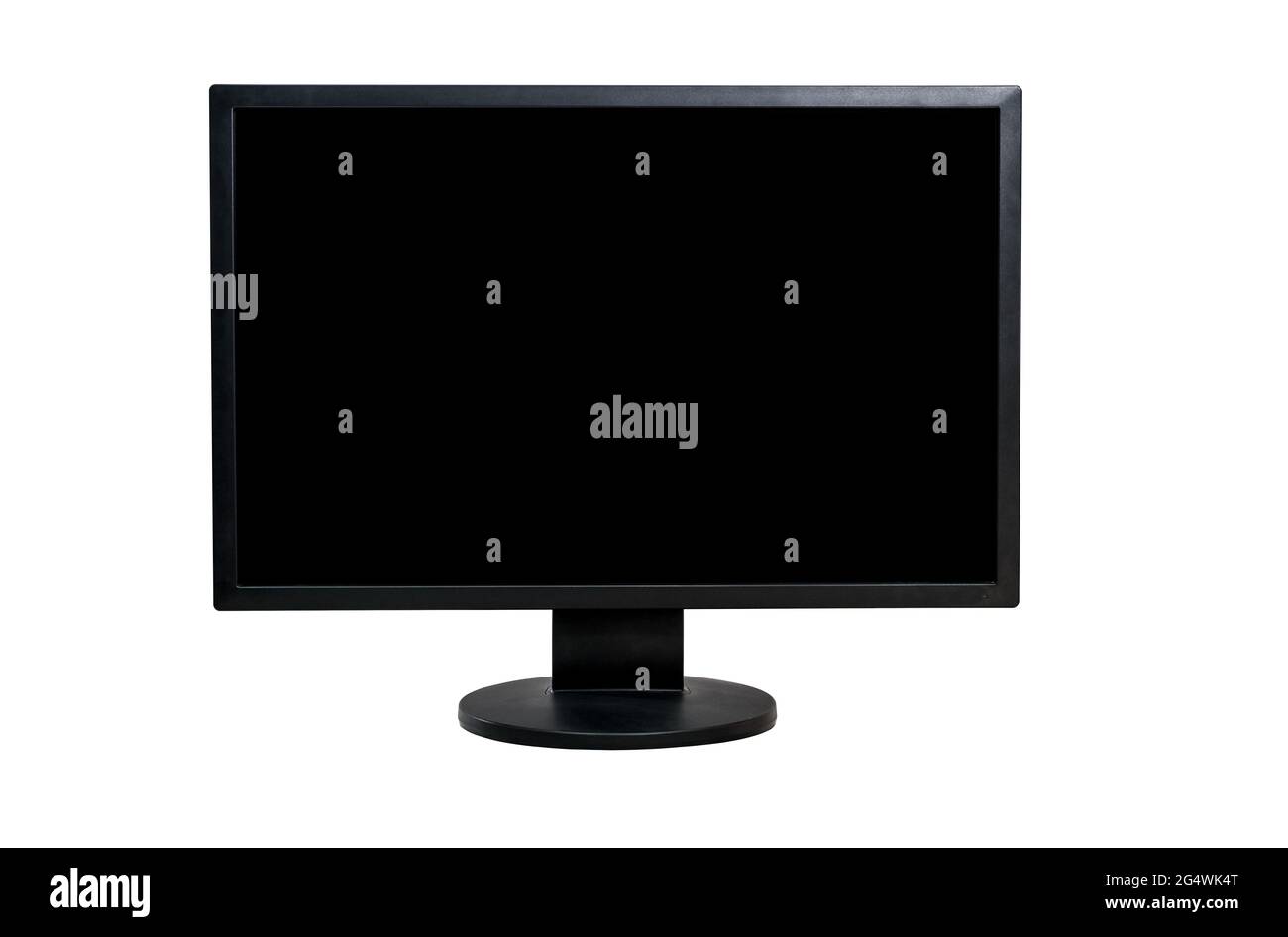 Computer monitor on a on a white background, blank black screen Stock Photo Alamy