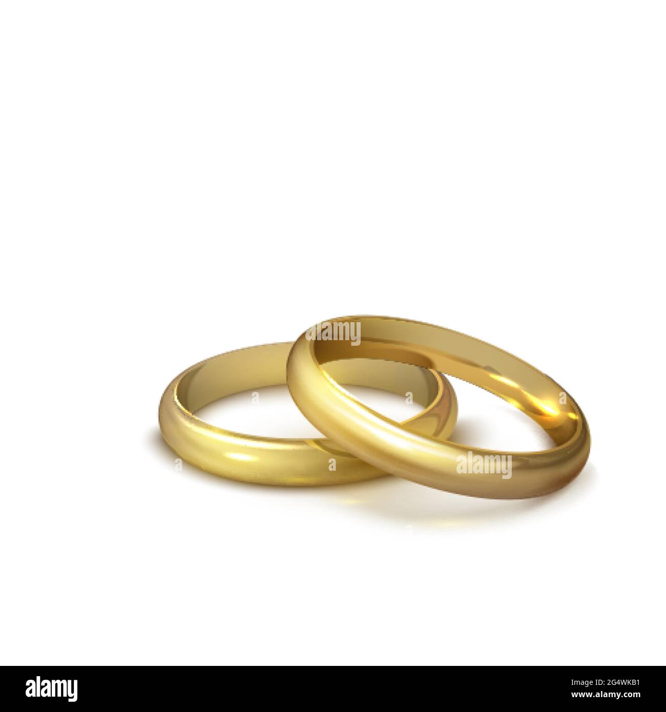 Realistic gold wedding rings isolated on white background symbol of ...