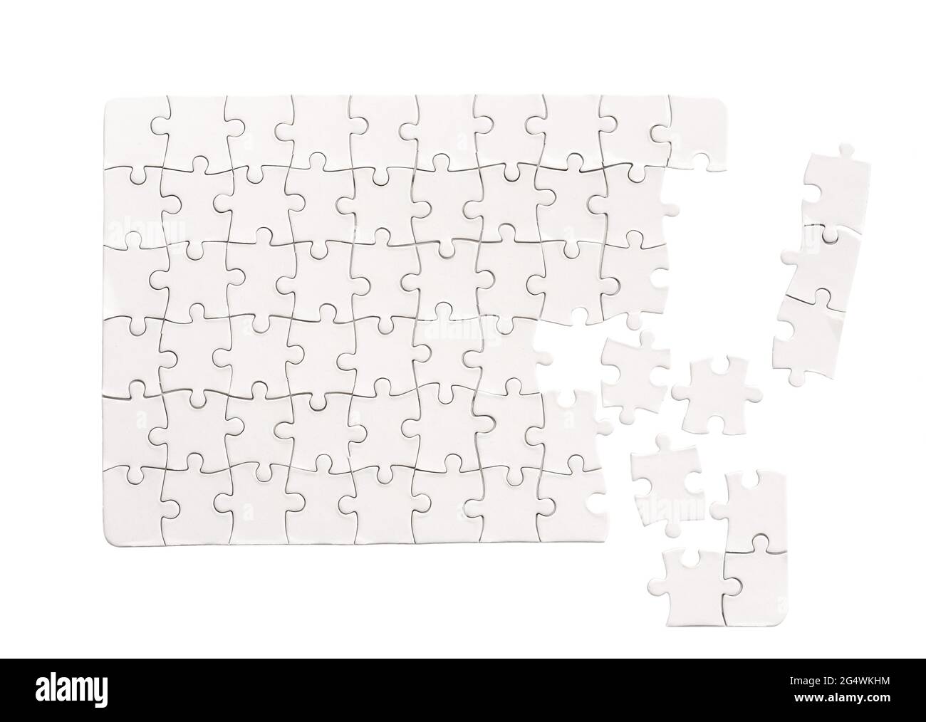 Blank rectangular jigsaw puzzle mockup isolated on white background Stock  Photo - Alamy