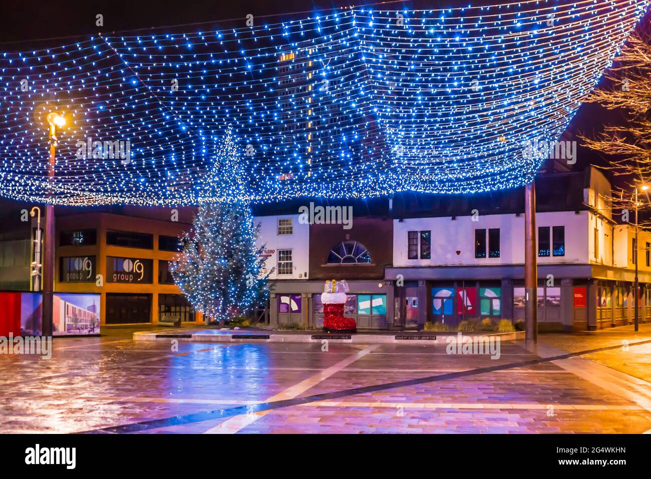 Sunderland Christmas Illuminations at Keel Square, Sunderland Stock