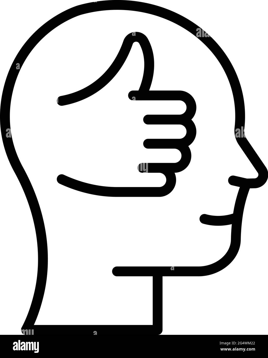 Narcissism thumb up icon. Outline Narcissism thumb up vector icon for ...