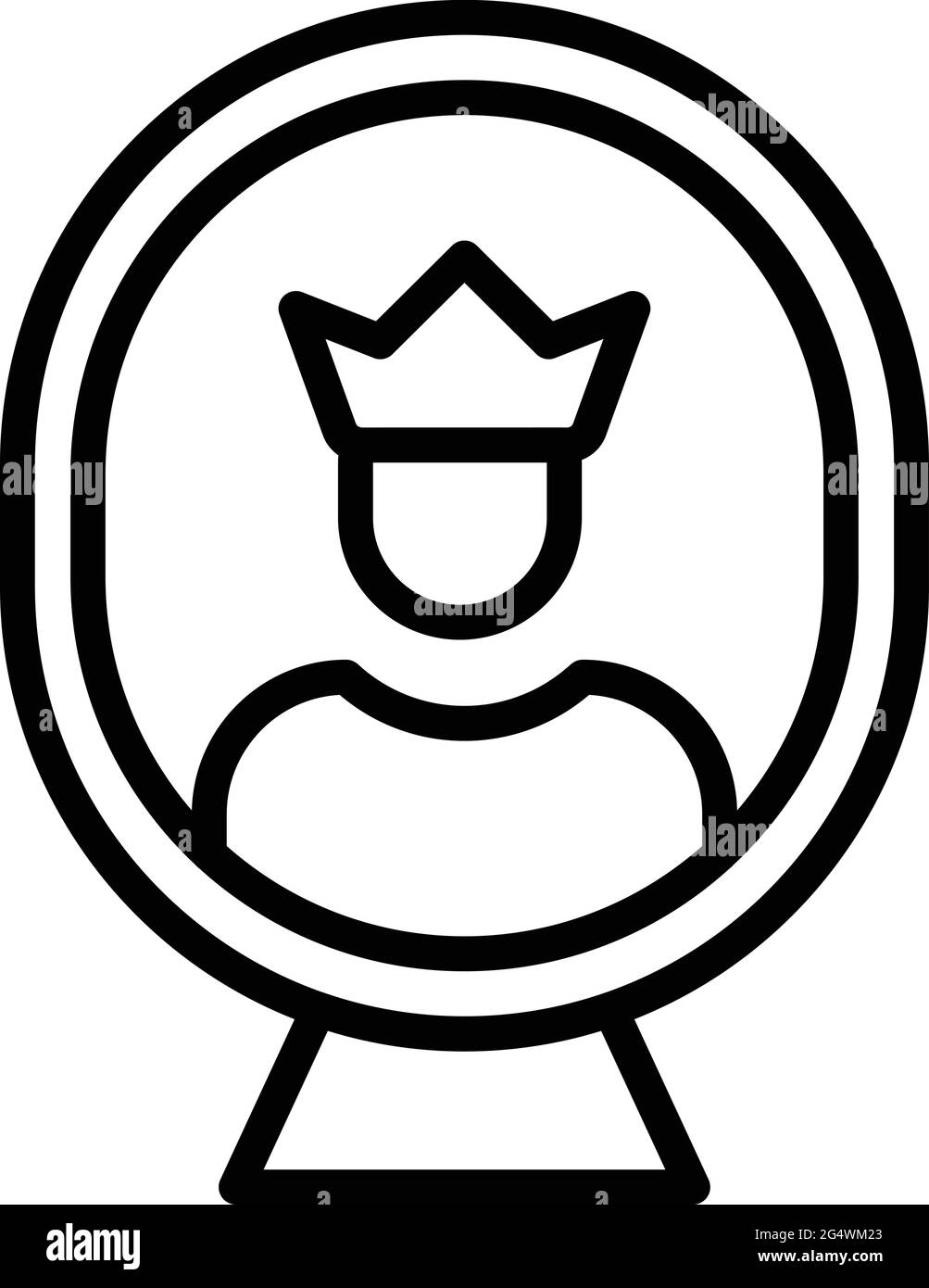 Narcissism king mirror icon. Outline Narcissism king mirror vector icon ...