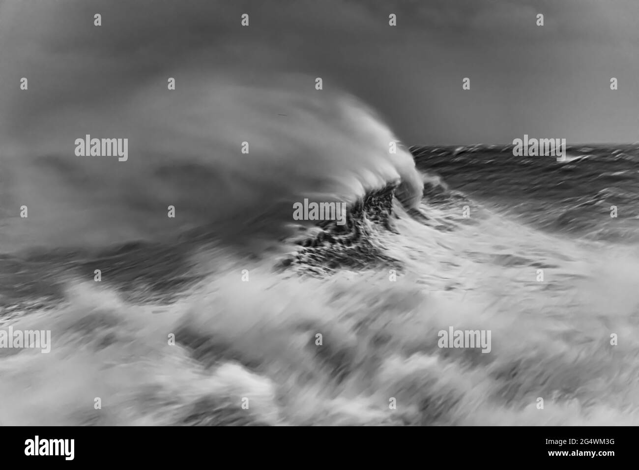 Ocean waves during stormy Black and White Stock Photos & Images - Alamy
