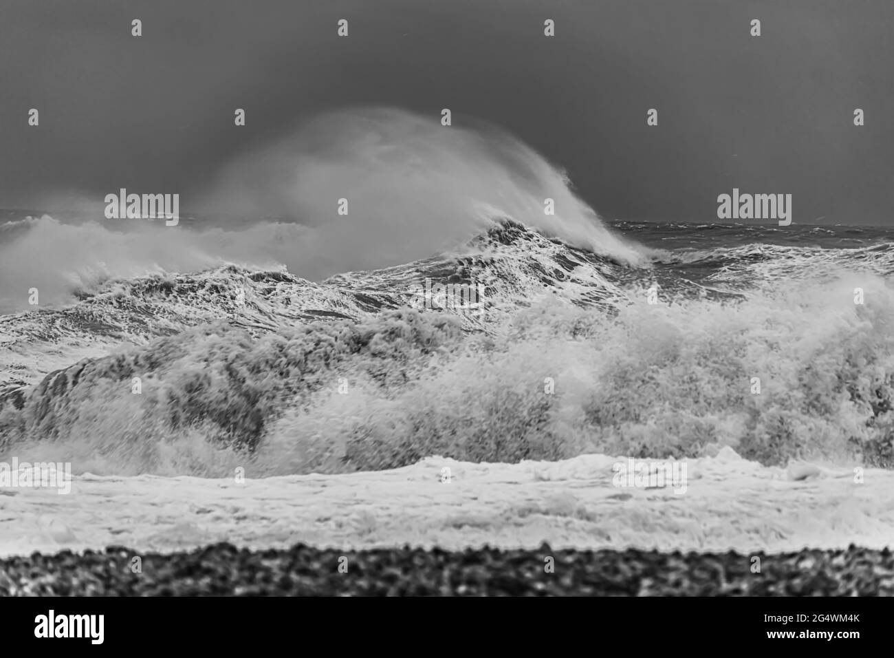 Ocean waves during stormy Black and White Stock Photos & Images - Alamy