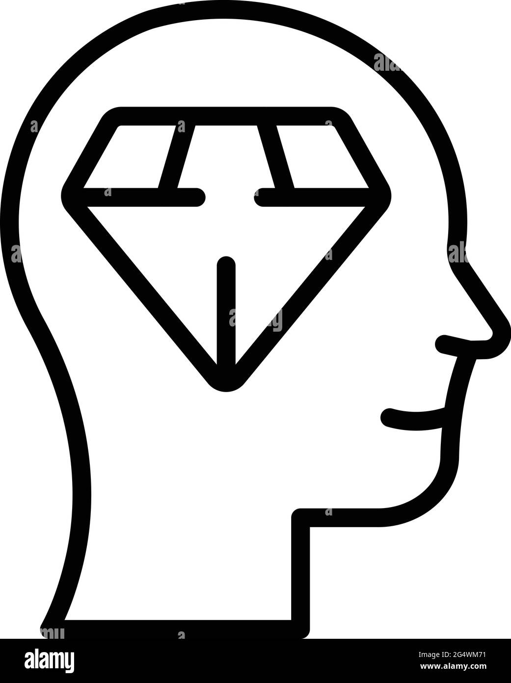 Narcissism diamond mind icon. Outline Narcissism diamond mind vector ...