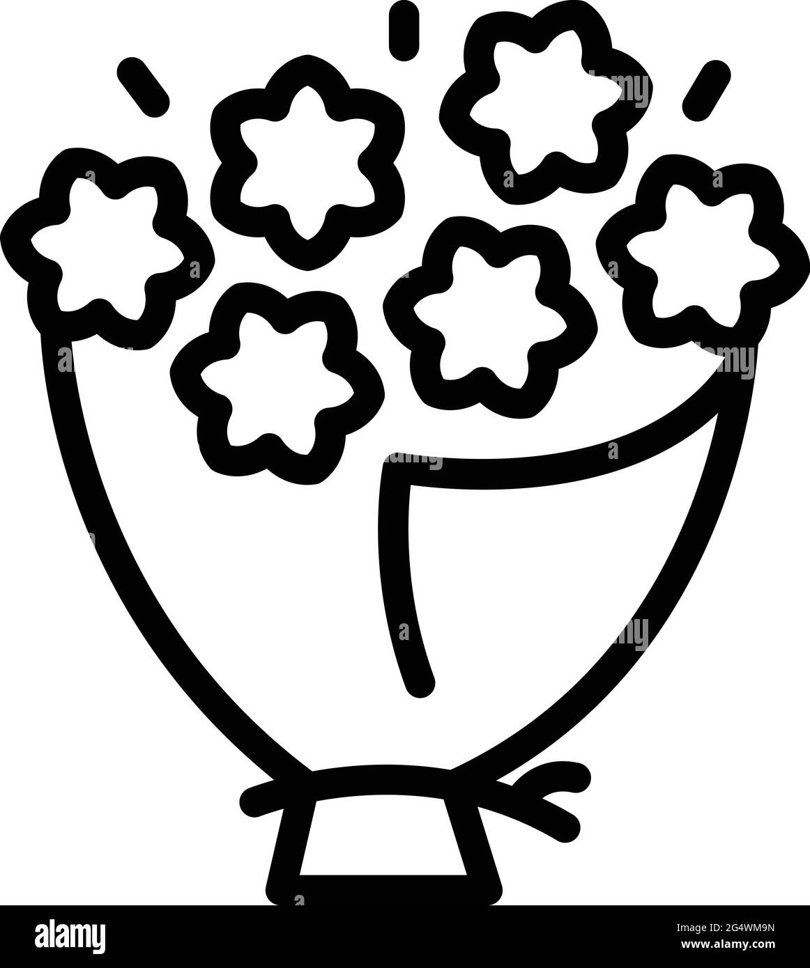 Fresh flower bouquet icon. Outline Fresh flower bouquet vector icon for ...
