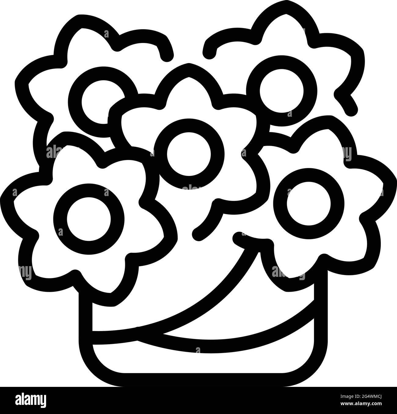 Plant flower bouquet icon. Outline Plant flower bouquet vector icon for ...