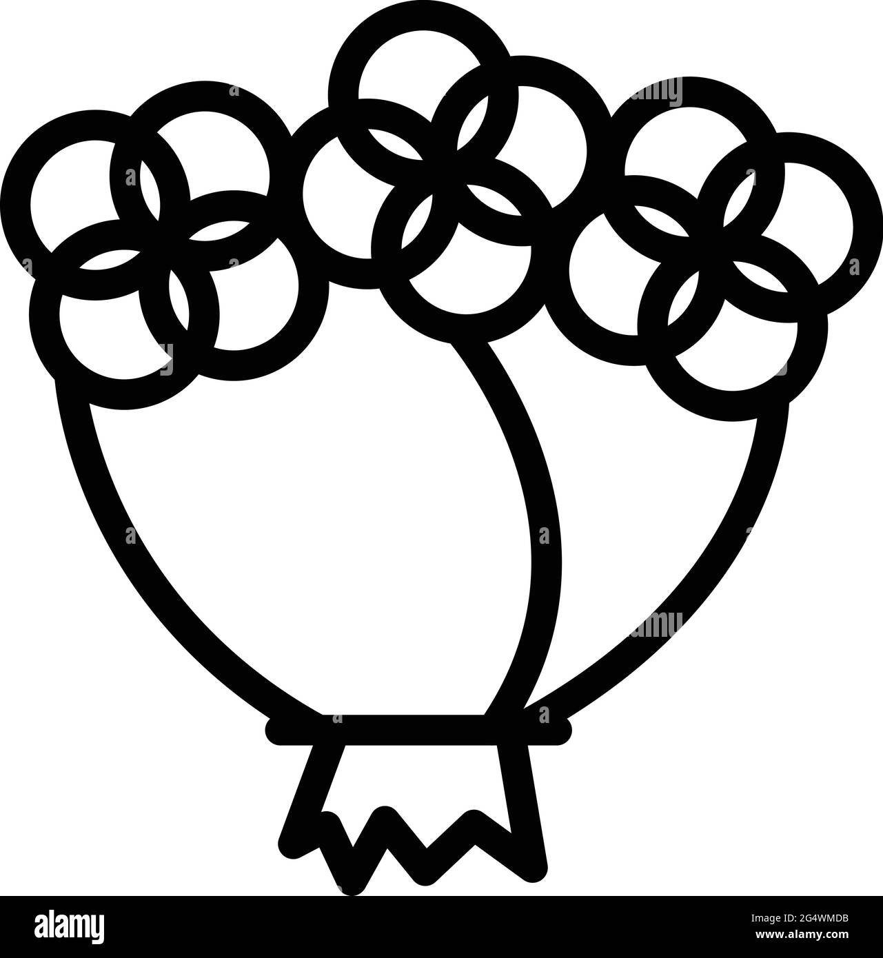 Leaf flower bouquet icon. Outline Leaf flower bouquet vector icon for ...
