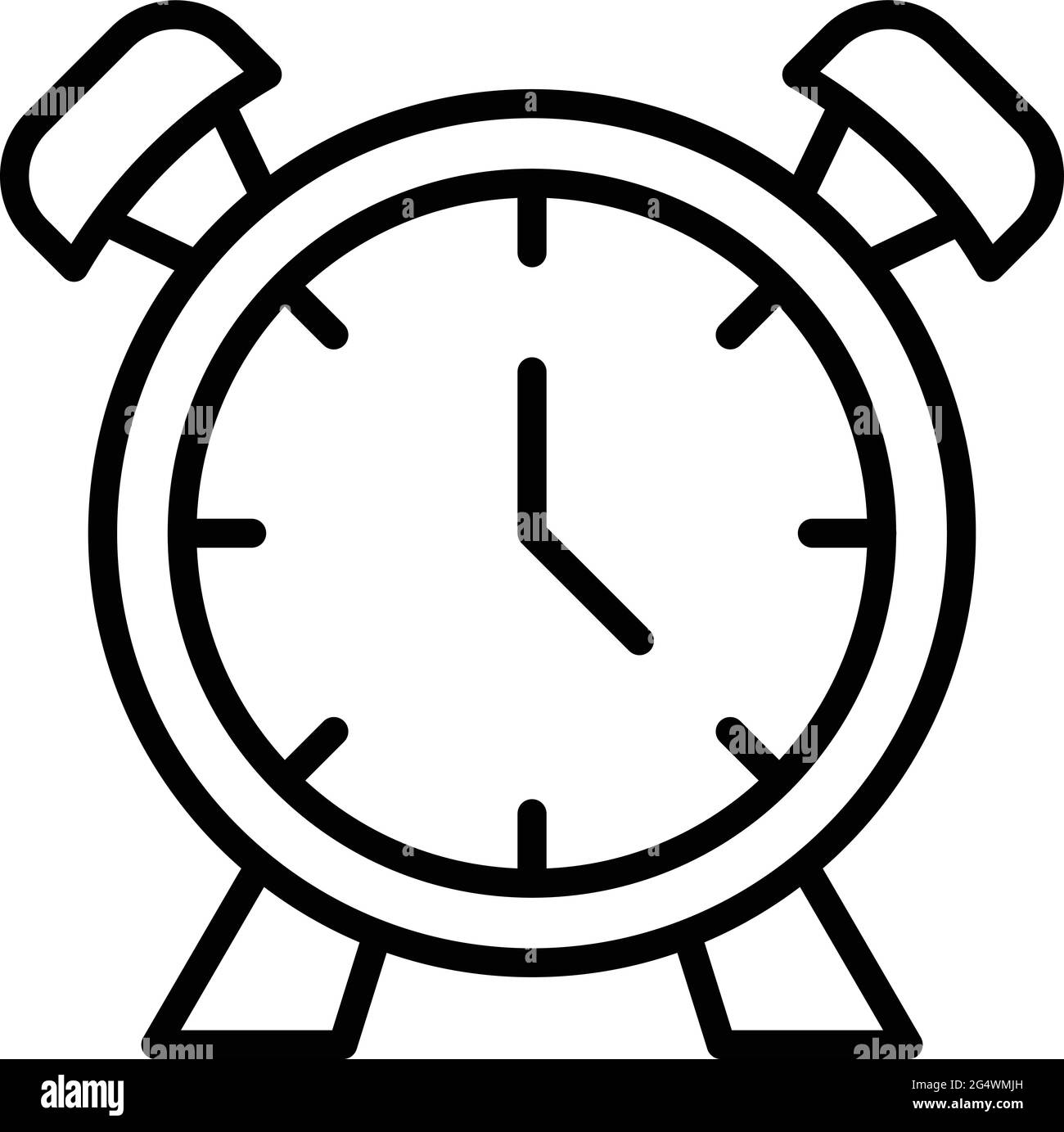 Late work alarm clock icon. Outline Late work alarm clock vector icon