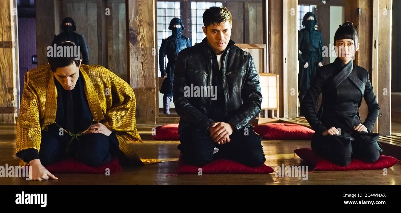 USA. Haruka Abe , Andrew Koji and Henry Golding in a scene from the (C ...