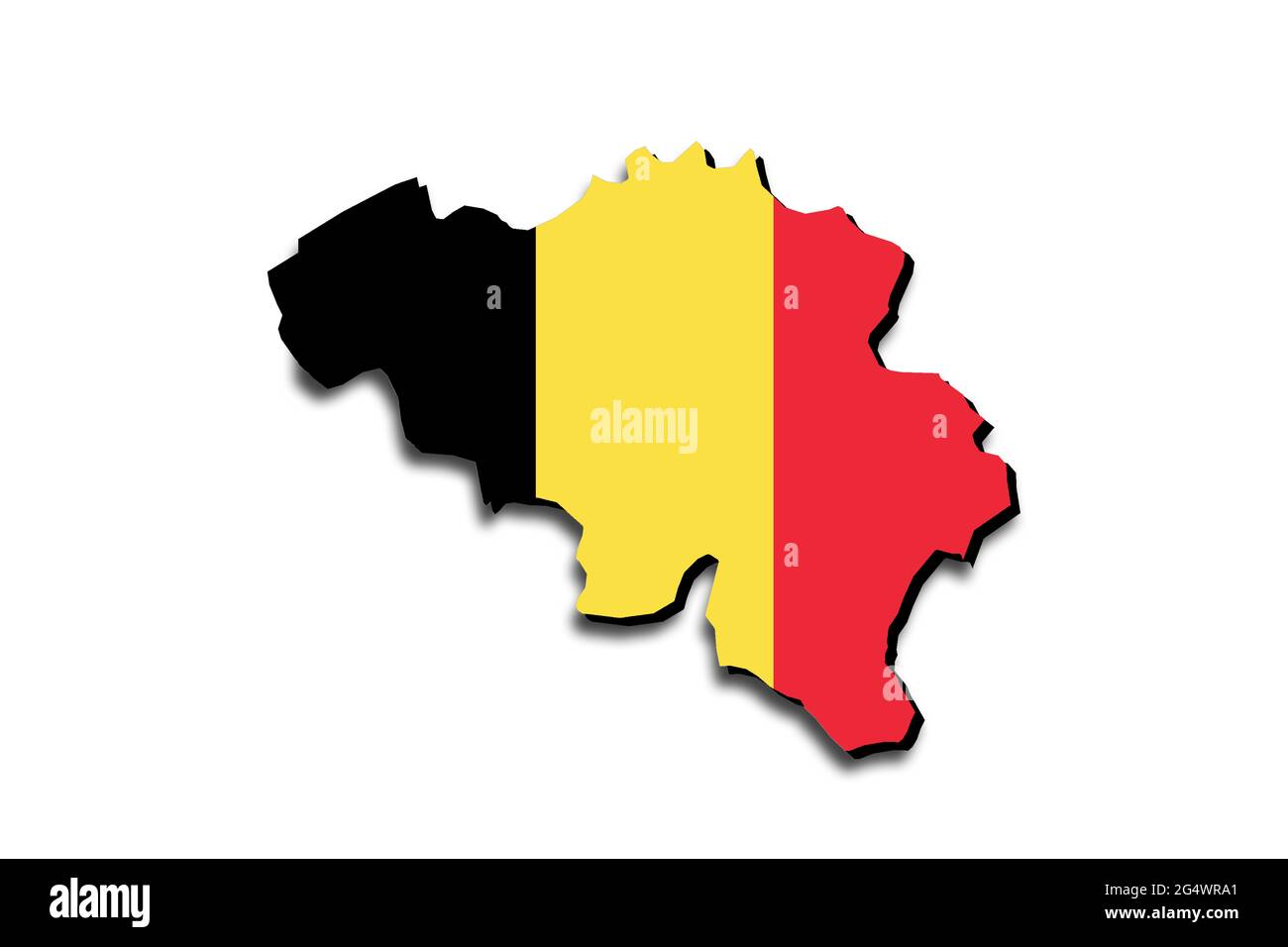 Outline map of Belgium with the national flag superimposed over the