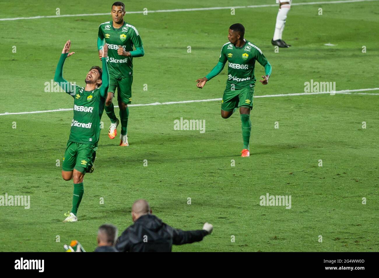 Sao Paulo Brazil June 23 21 Rafael Gava Celebrates Cuiaba S Goal During A Match Between Sao Paulo Fc X Cuiaba Valid For The 6th Round Of The 21 Brazilian Championship Held At