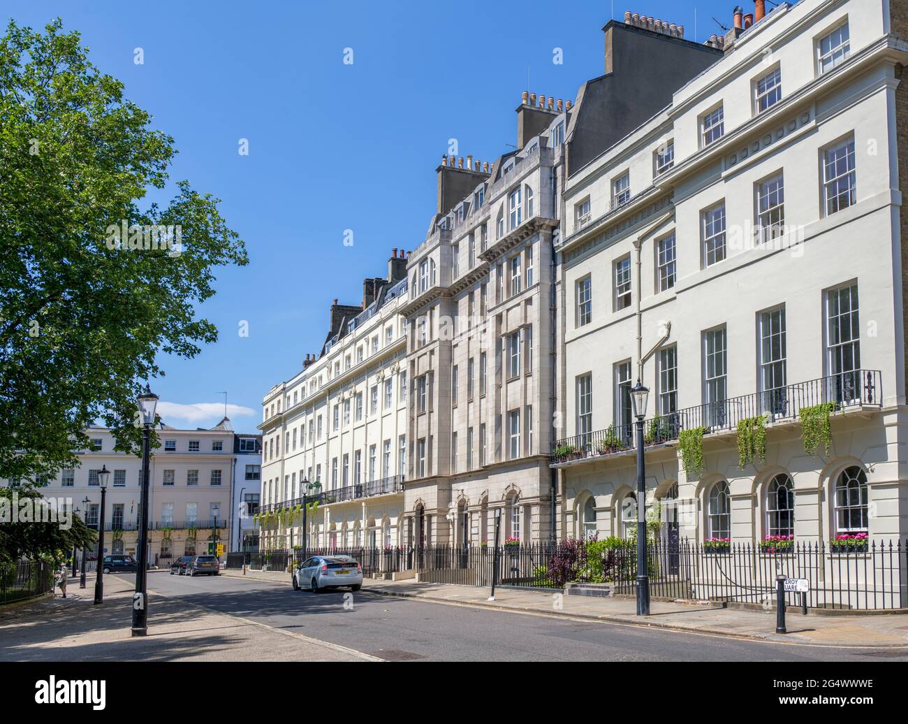 Grand terrace houses north side Fitzroy Square Central London Stock