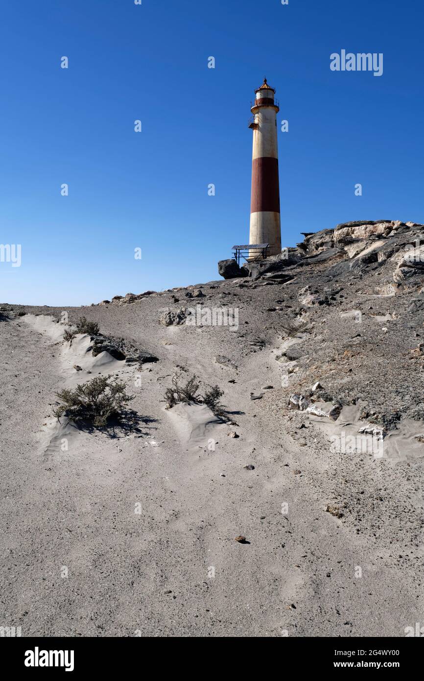 Lüderitz peninsula in the Sperrgebiet National Park: Lighthouse at Diaz Point, South Atlantic, Karas Region, Namibia Stock Photo