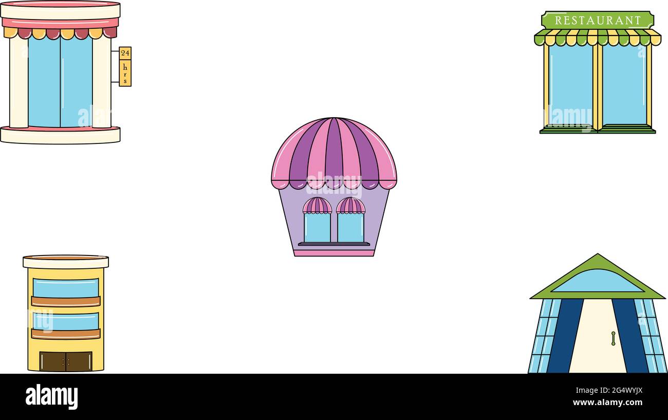 Set of shop buildings icons Stock Vector Image & Art - Alamy