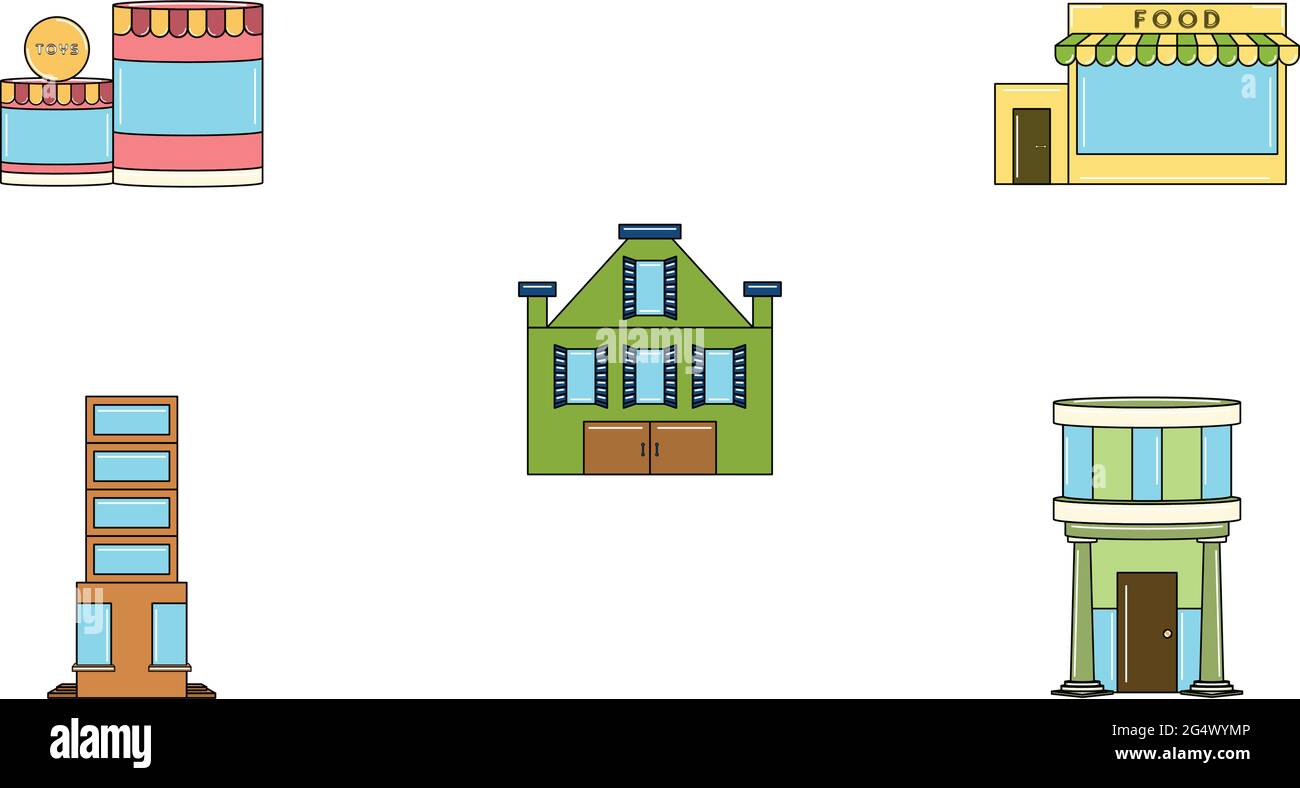 Set of shop buildings icons Stock Vector Image & Art - Alamy