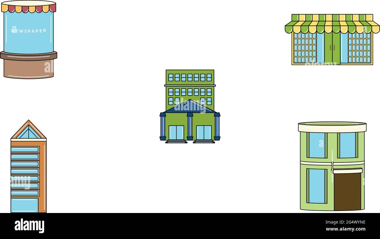 Set of shop buildings icons Stock Vector Image & Art - Alamy