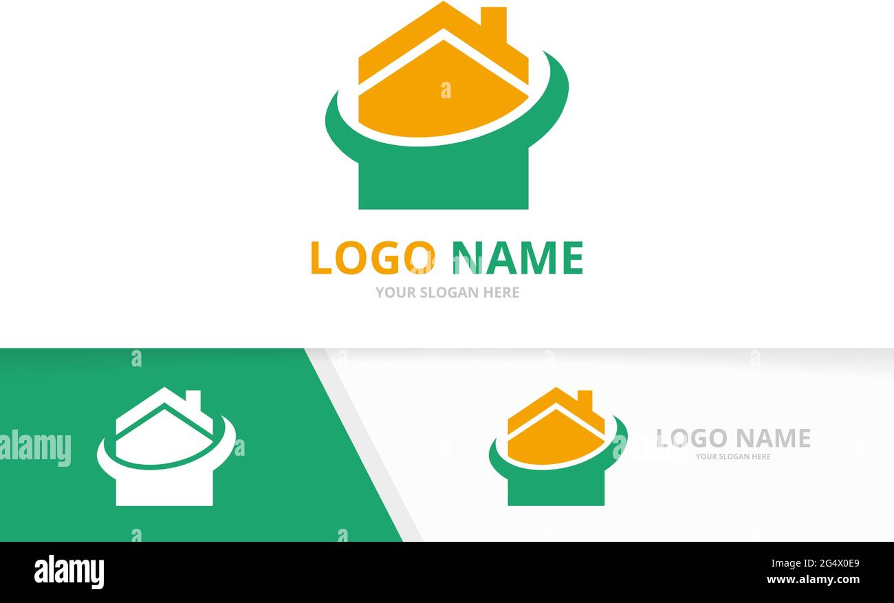 Creative smart house logo. Real estate logotype design template. Stock Vector