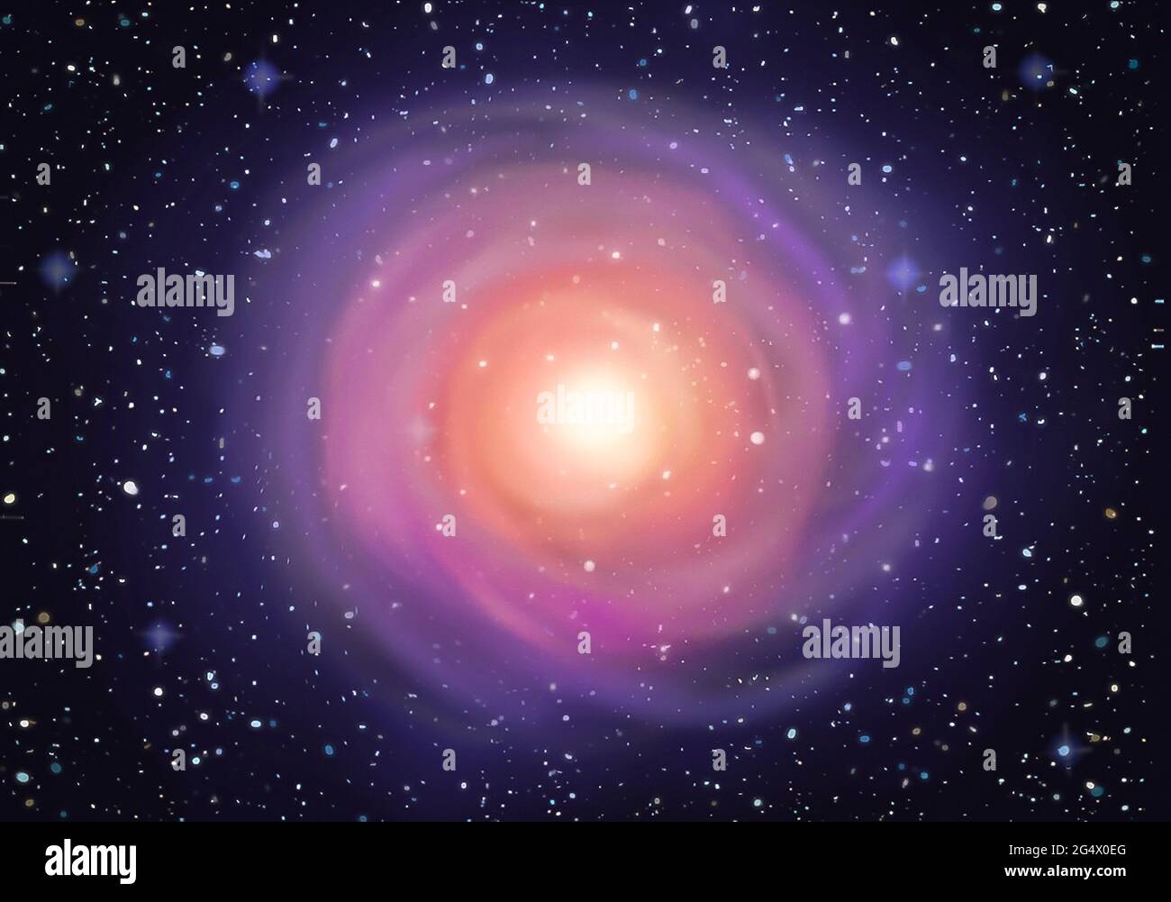 Universe, galaxy, planets digital paiting Stock Photo