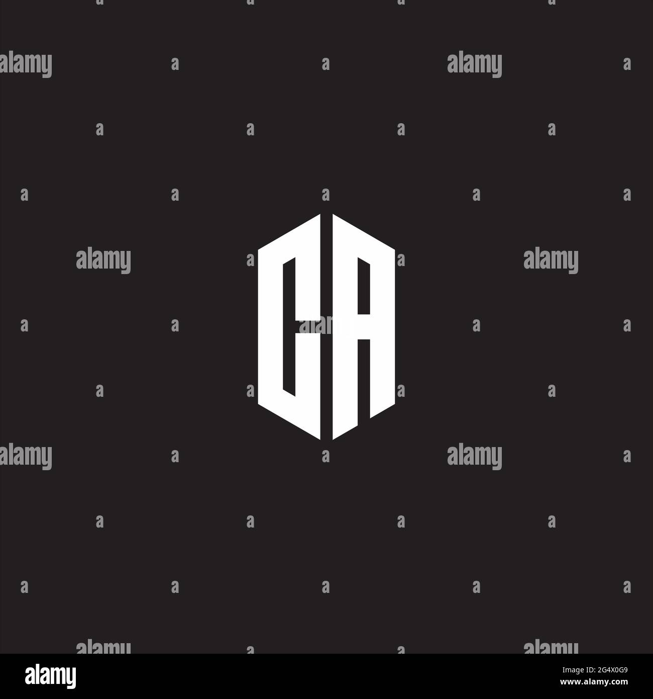 CA Logo monogram with hexagon shape style design template isolated on ...