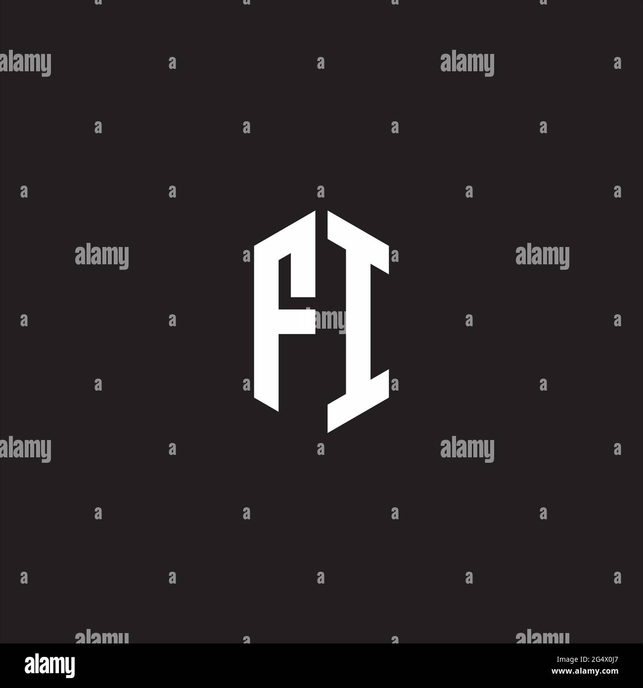 FI Logo monogram with hexagon shape style design template isolated on ...