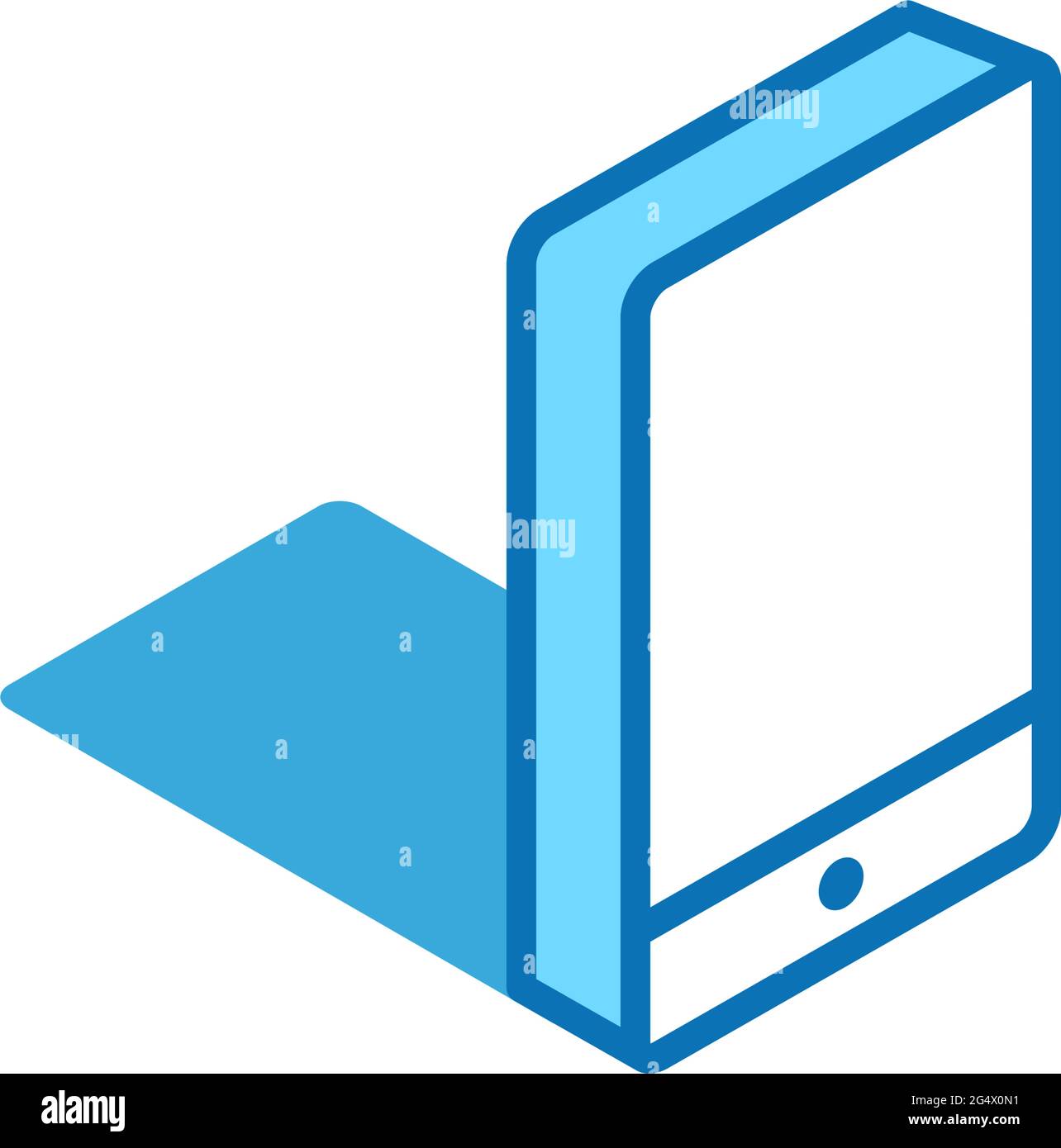 Phone isometric icon. Smartphone, mobile device 3D line symbol. Stock Vector