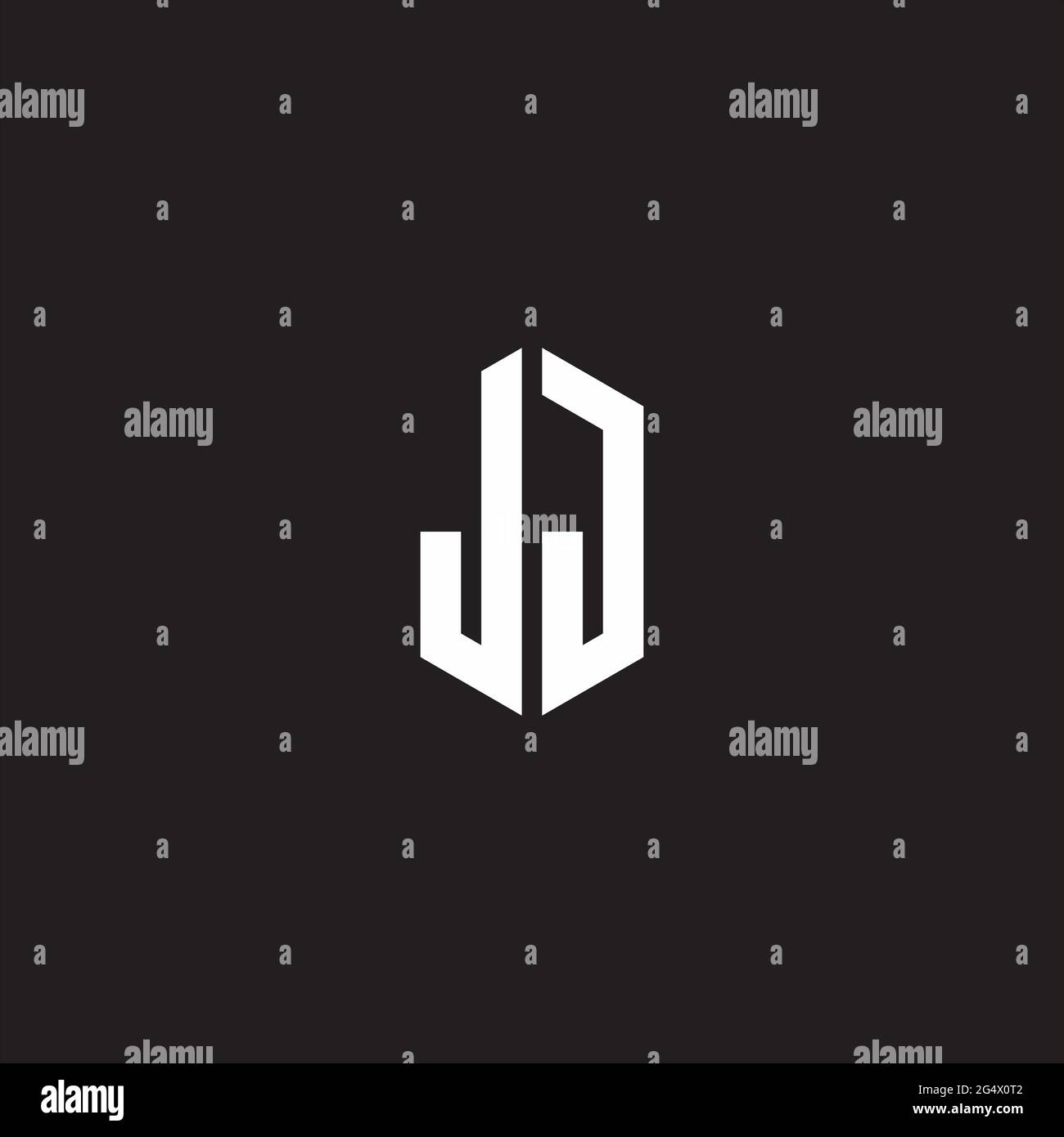 JJ Logo monogram with hexagon shape style design template isolated on ...