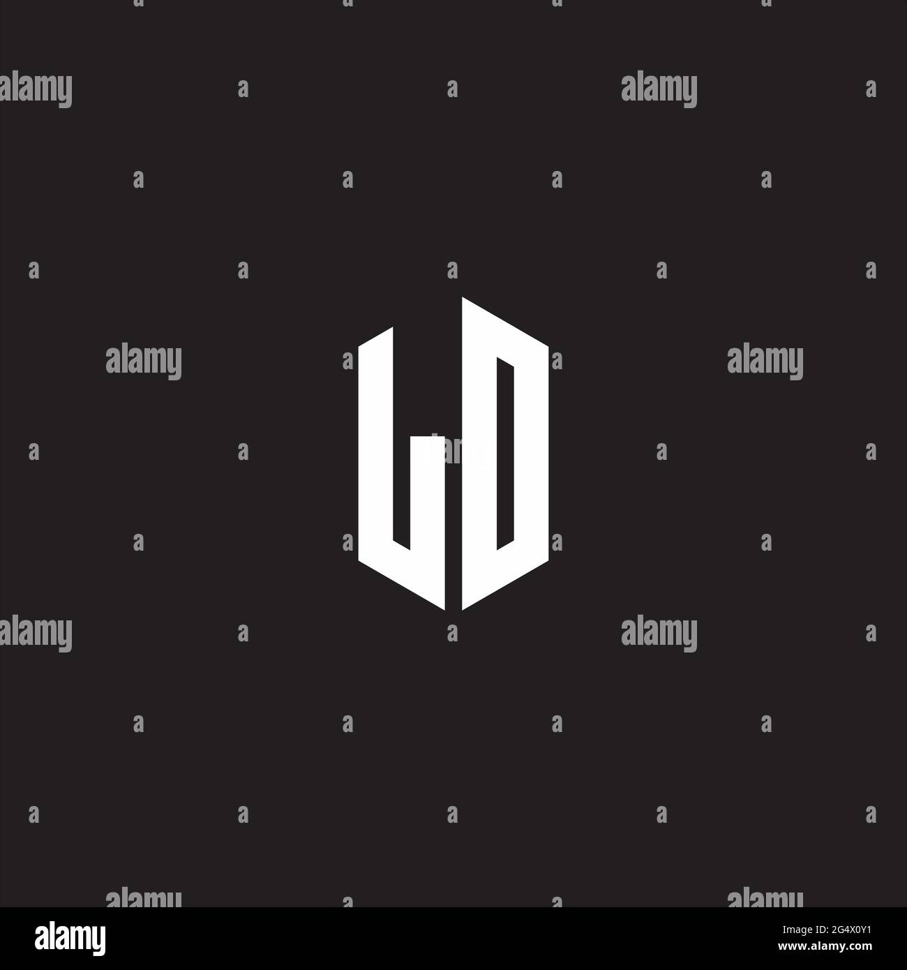 LO Logo monogram with hexagon shape style design template isolated on ...