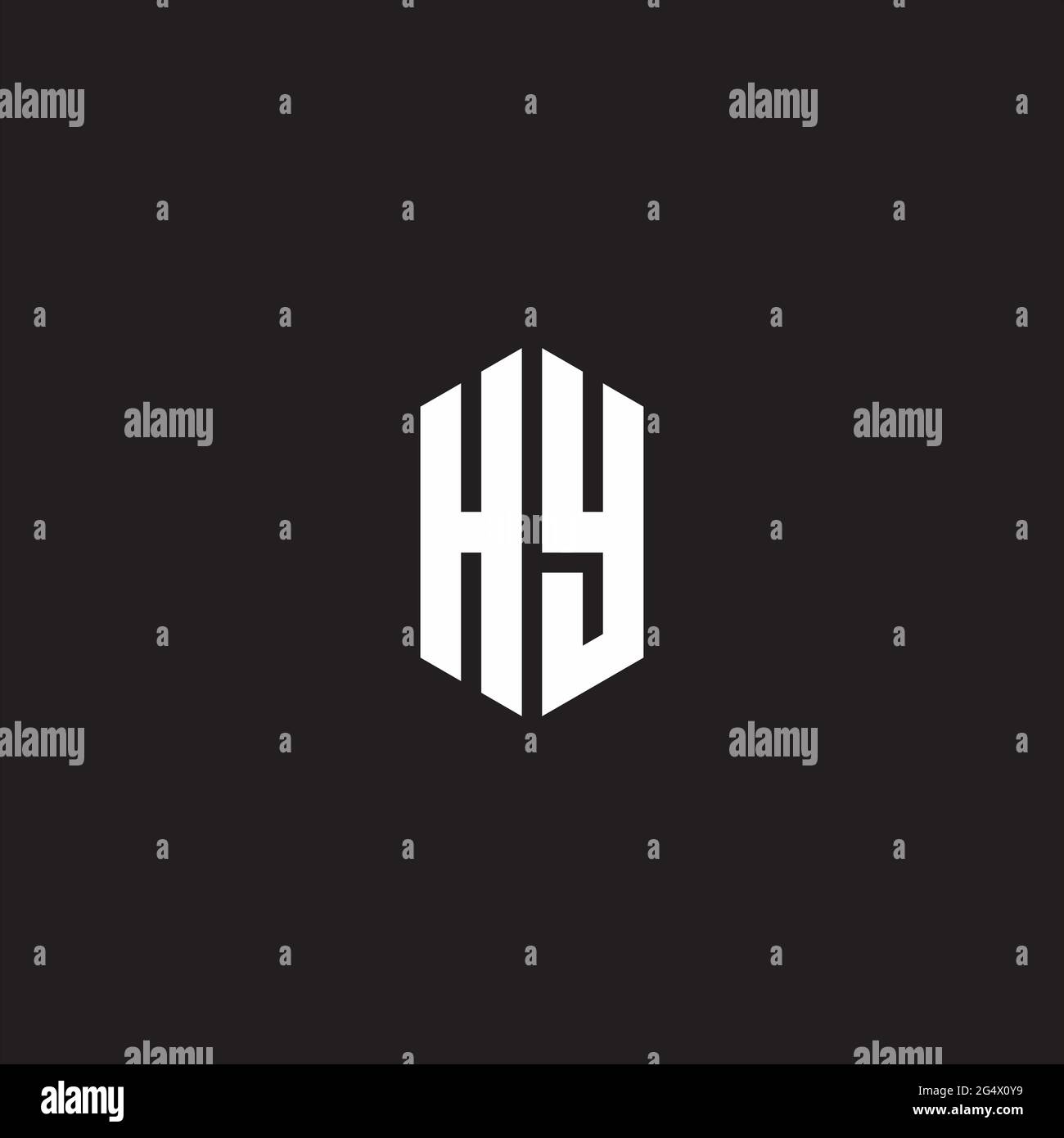 HYLogo monogram with hexagon shape style design template isolated on ...