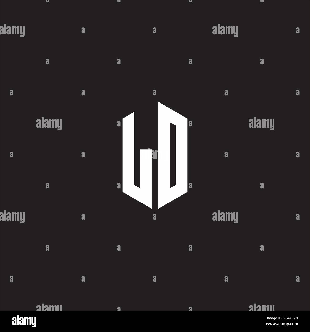 LO Logo monogram with hexagon shape style design template isolated on ...