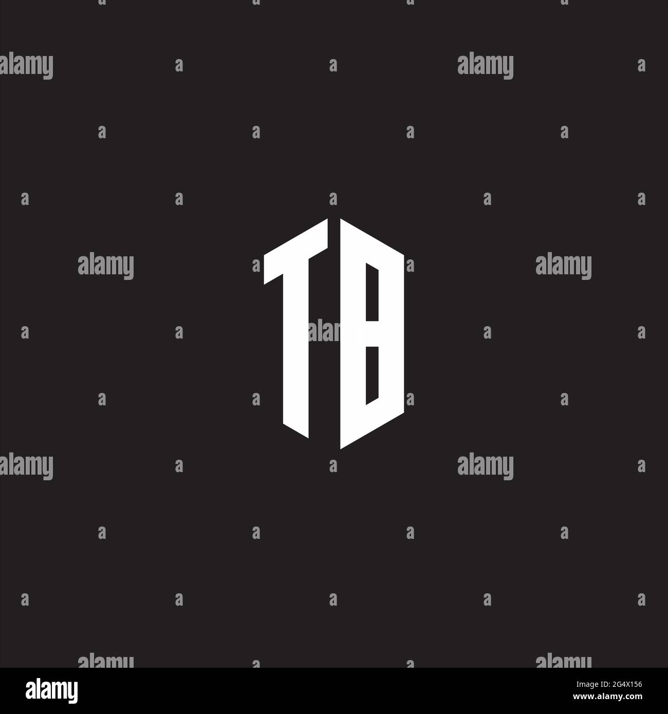 TB Logo monogram with hexagon shape style design template isolated on ...