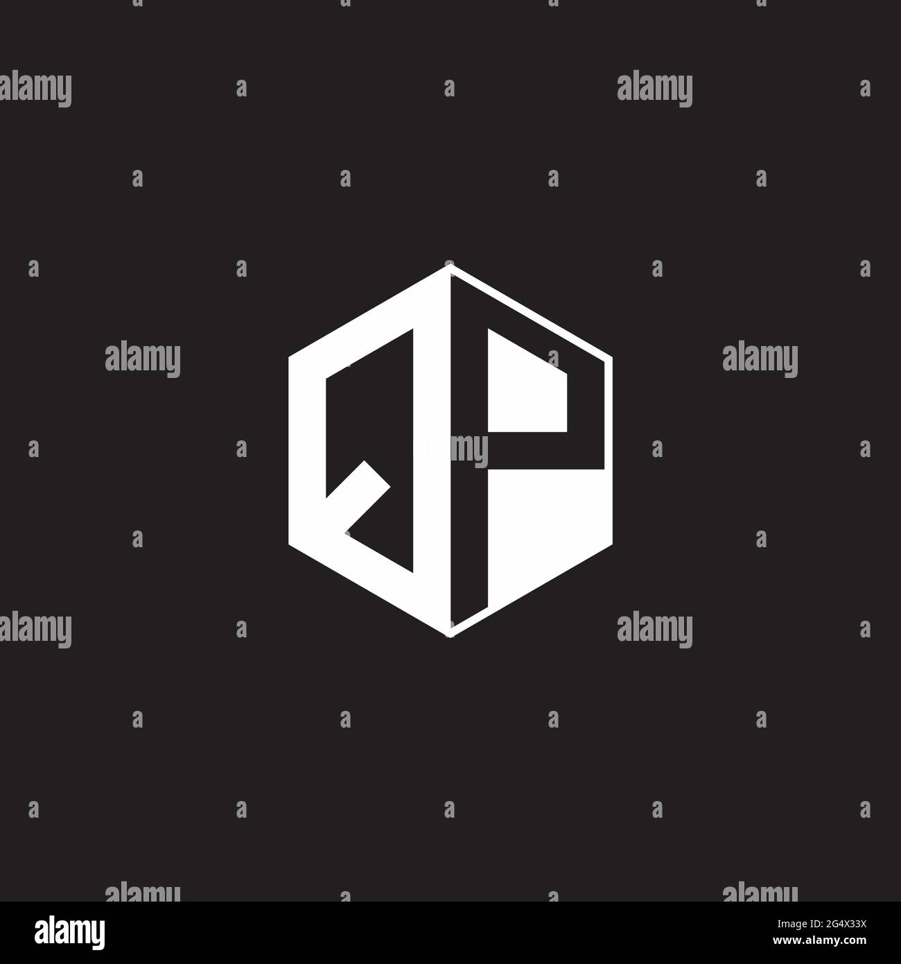 Qp Q P Pq Logo Monogram Hexagon With Black Background Negative Space Style Stock Vector Image Art Alamy