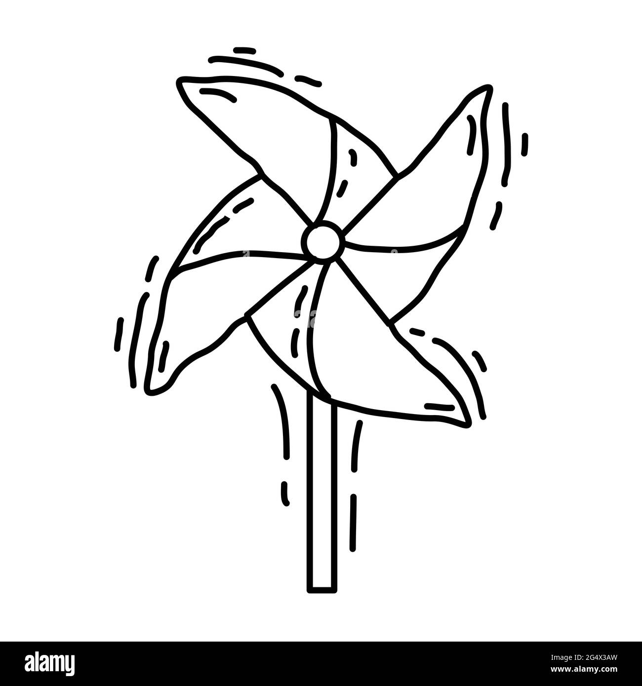 Paper windmill for kids hand drawn sketch Vector Image