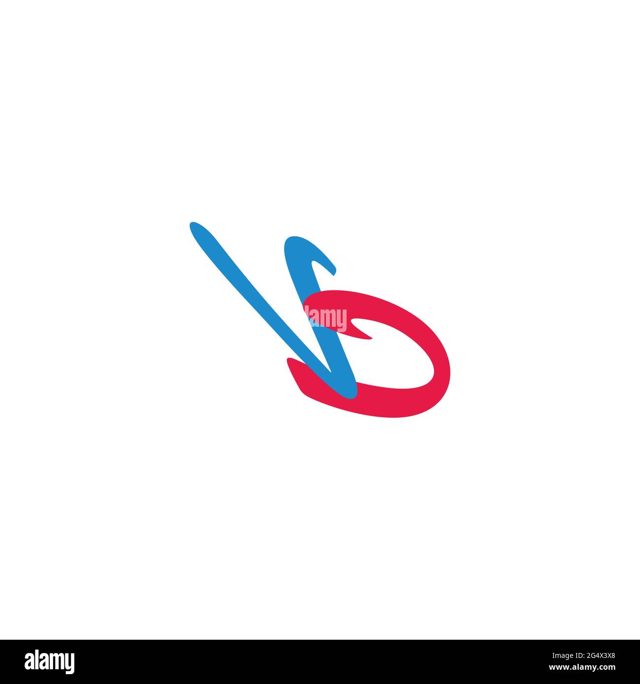 letter vb simple colorful motion arrow logo vector Stock Vector