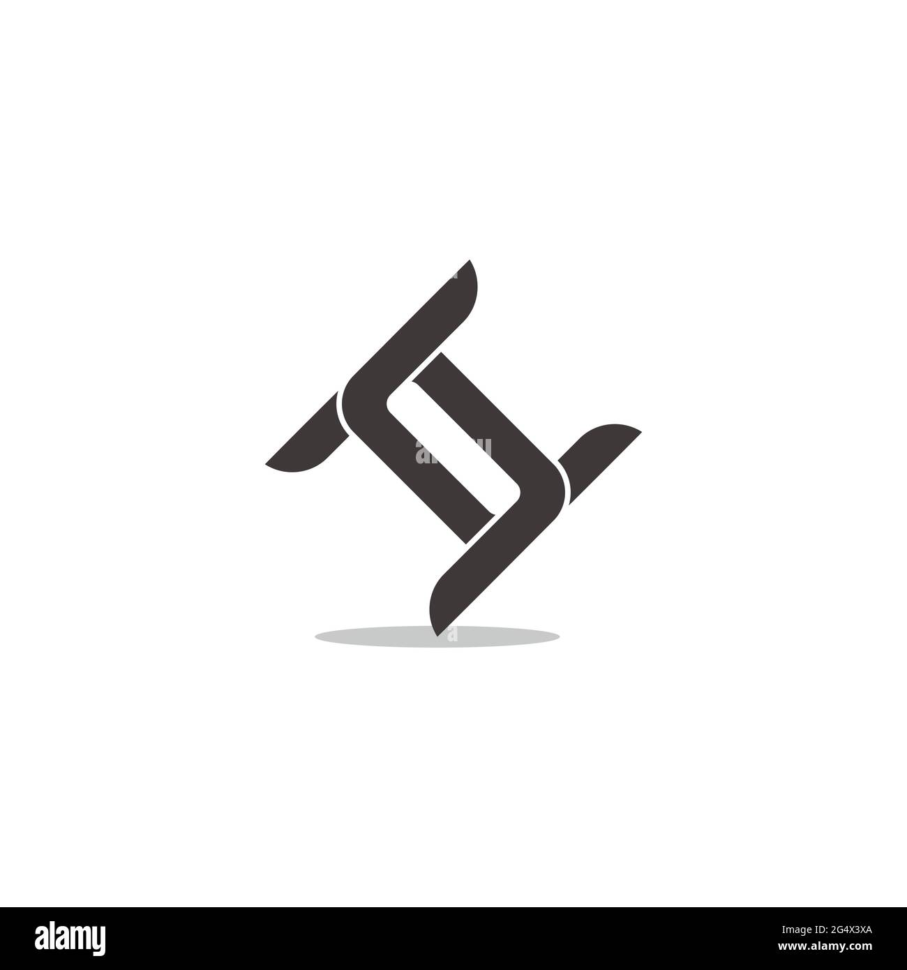 letter ch linked overlapping simple geometric logo vector Stock Vector