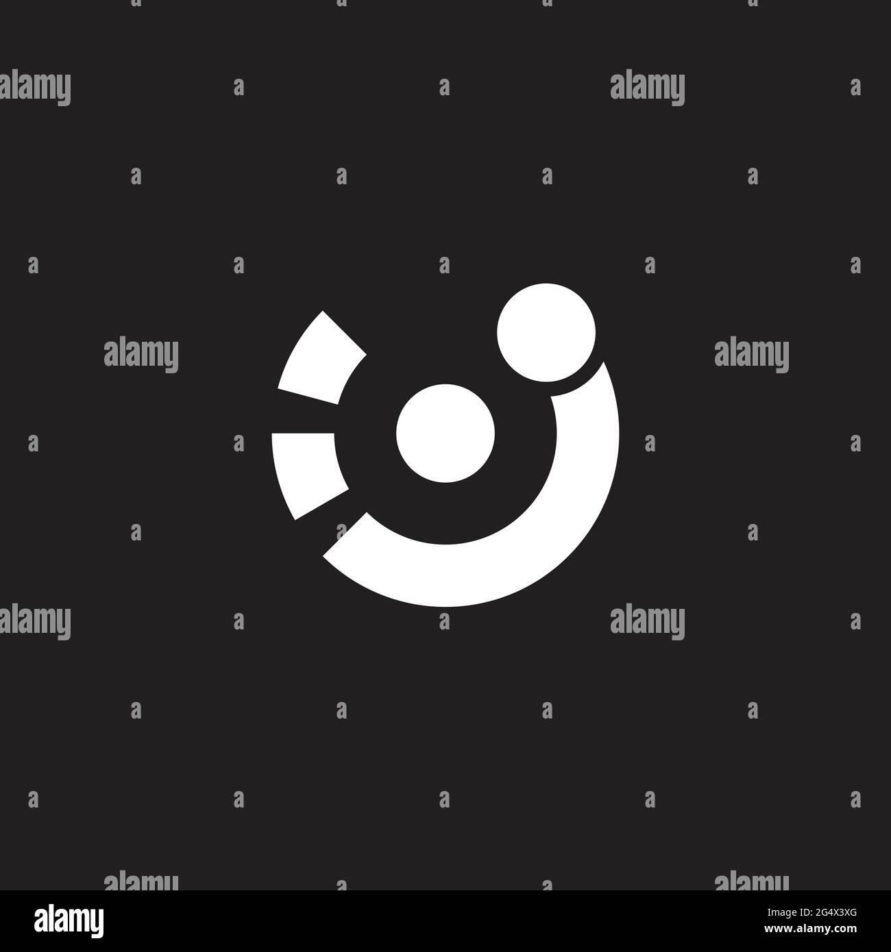 letter j circle dots motion geometric logo vector Stock Vector