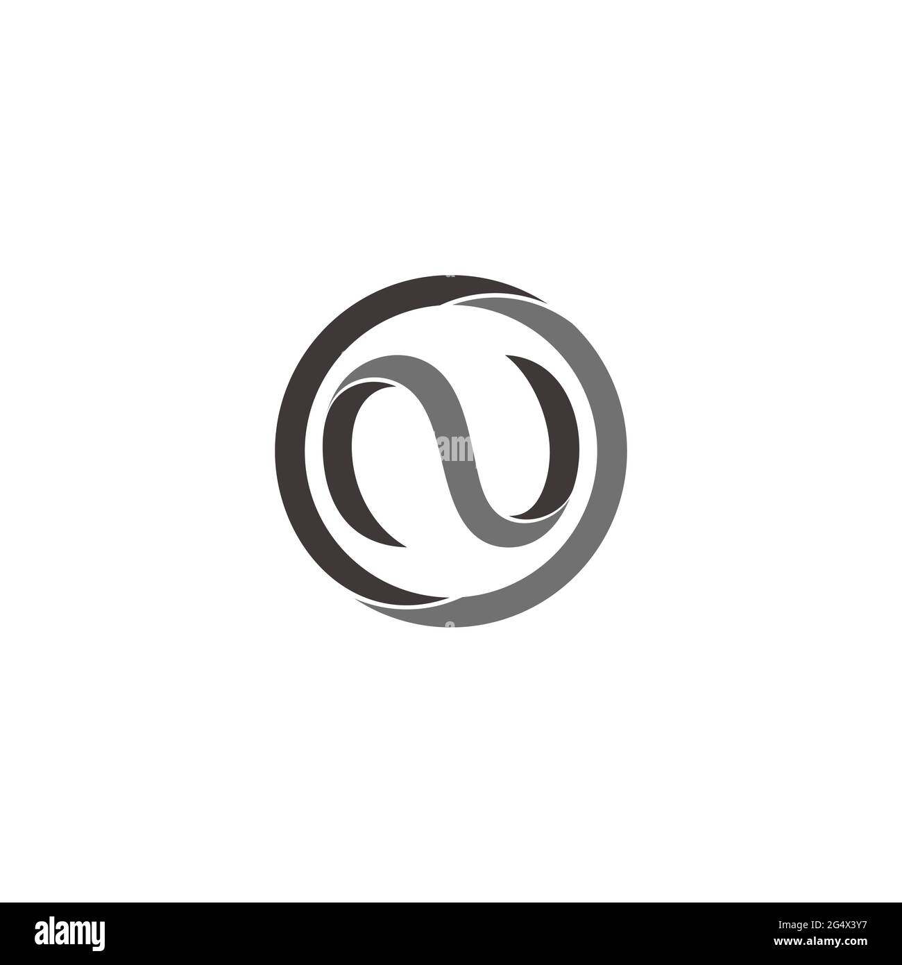 letter n motion circle 3d flat shadow geometric logo vector Stock Vector