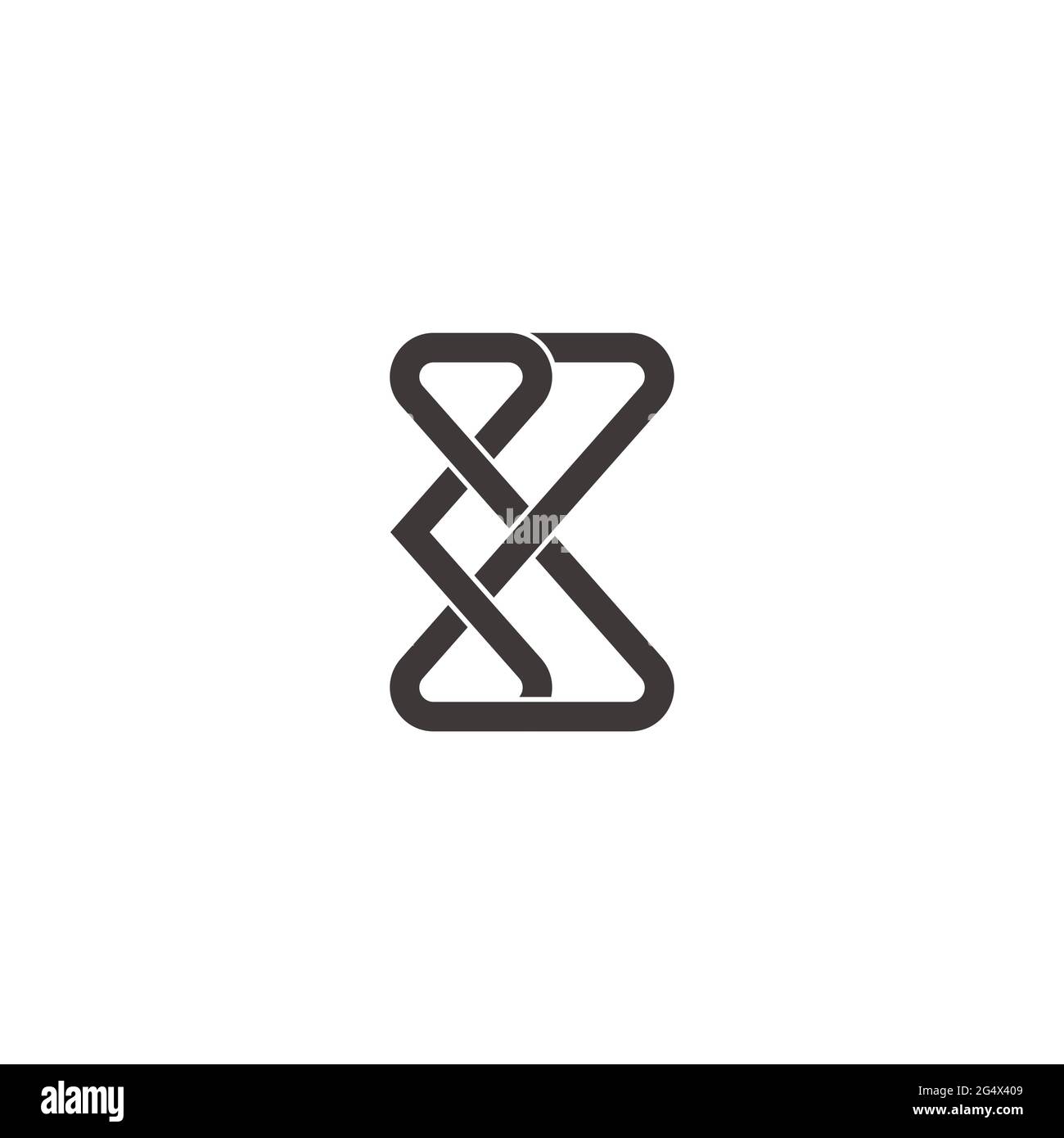 letter kx abstract infinity flat line logo vector Stock Vector