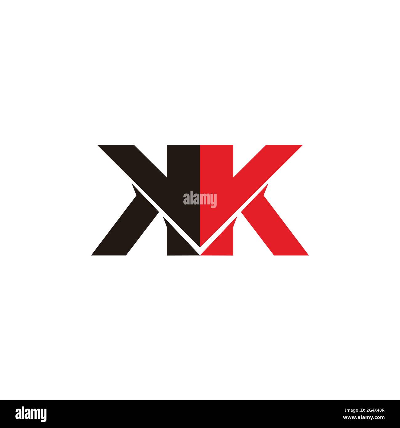 letter kk simple colorful shadow design logo vector Stock Vector