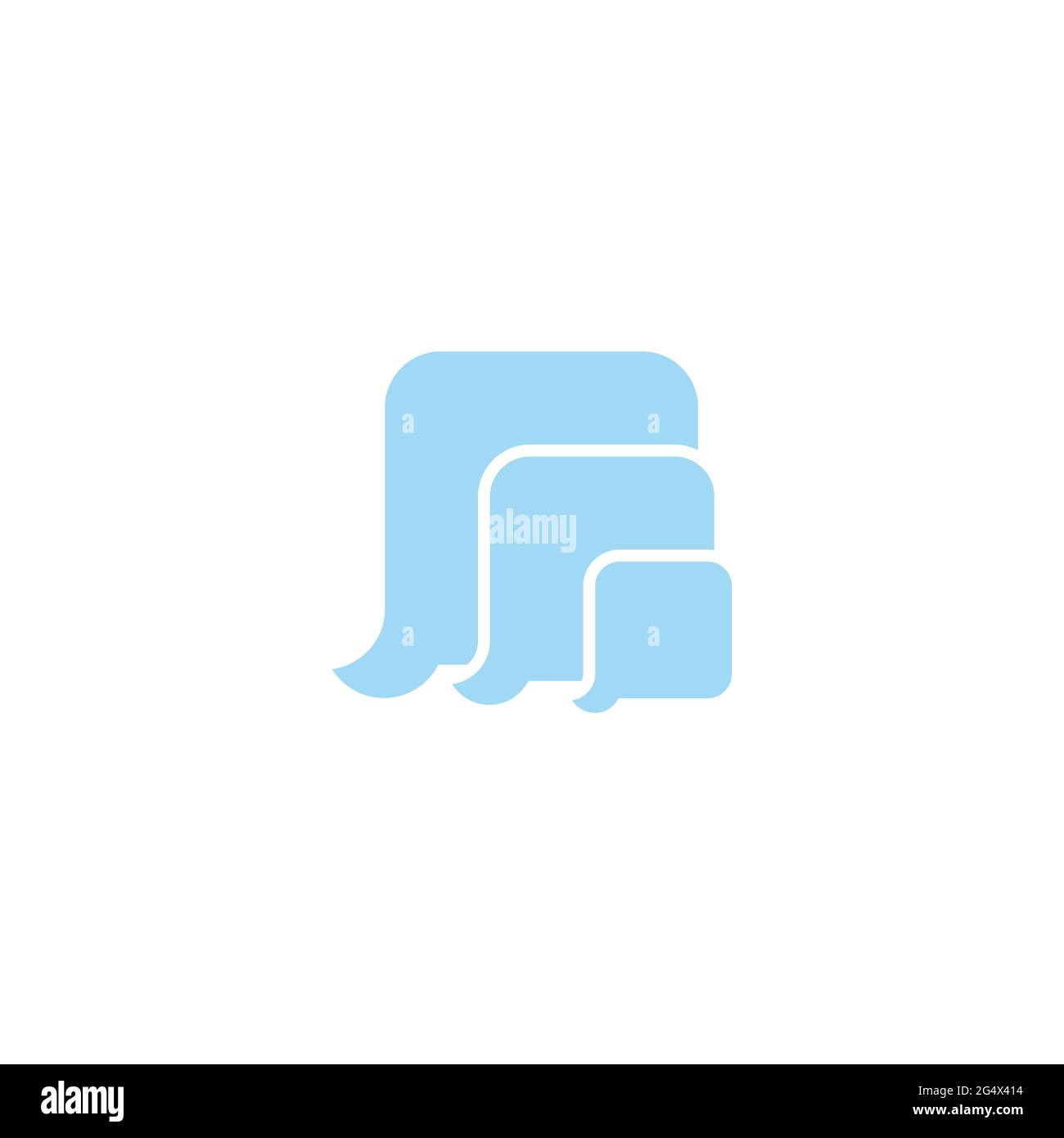 three bubble talks geometric square logo vector Stock Vector