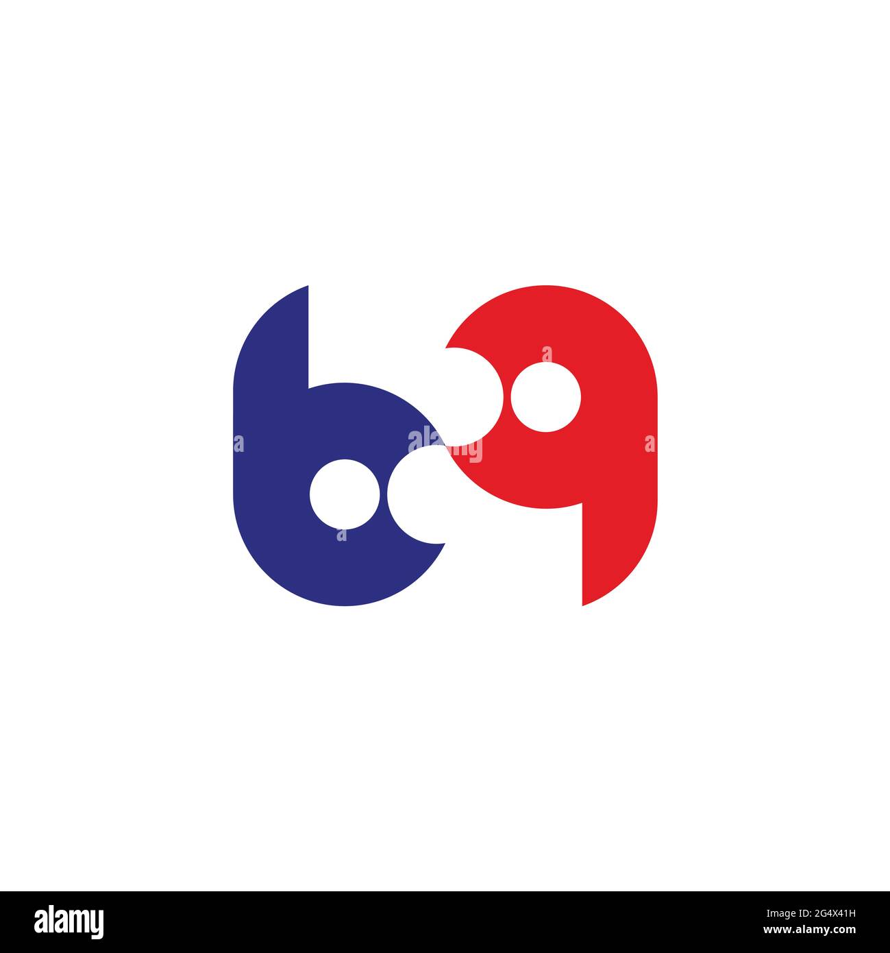 letter bq simple linked geometric unique logo vector Stock Vector
