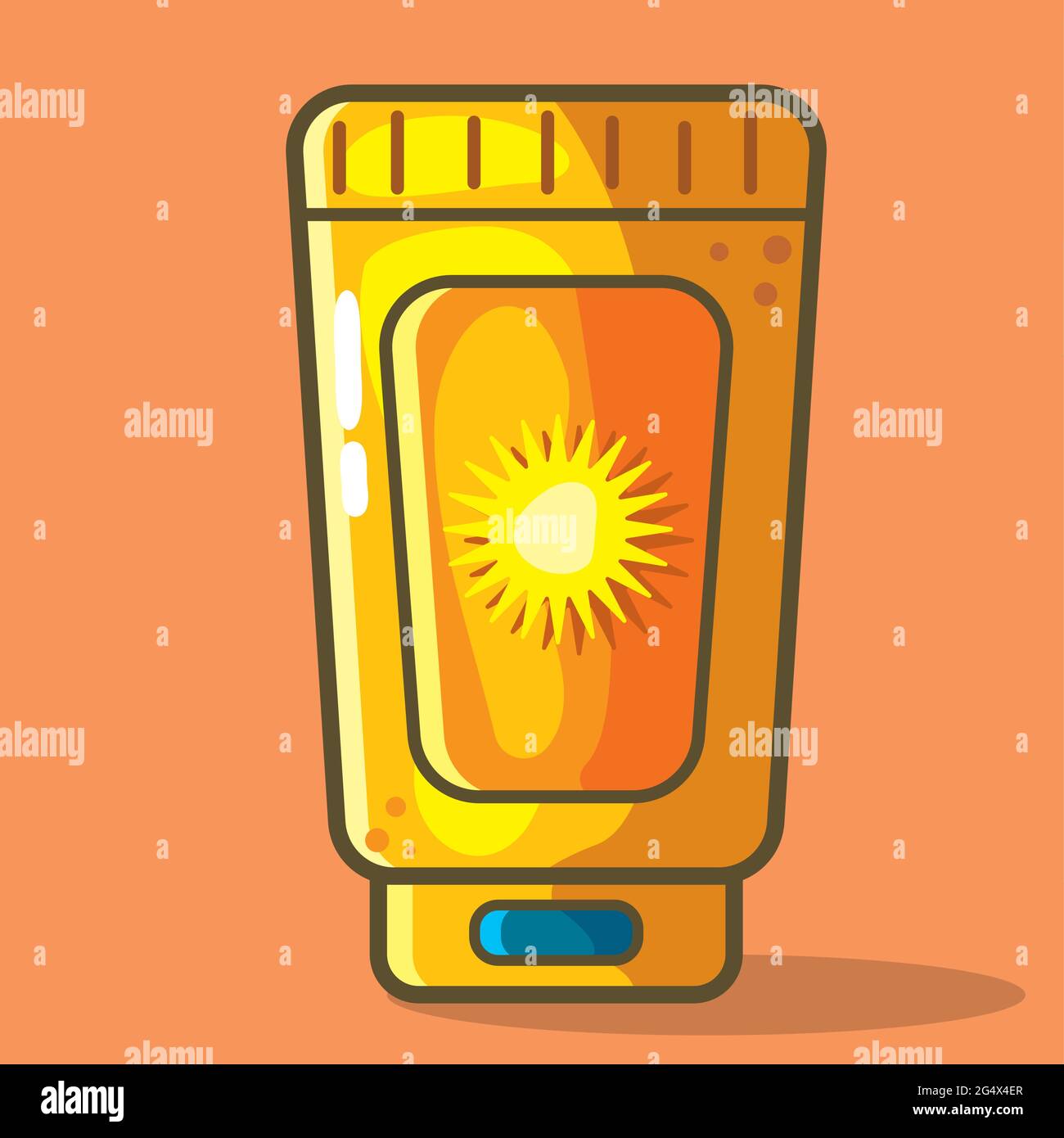 sunblock lotion tube vector illustration in flat style Stock Vector