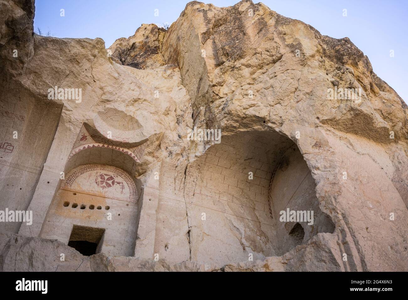 Turkey,Â NevsehirÂ Province, Goreme, Collapsing wall of Goreme Open Air Museum Stock Photo
