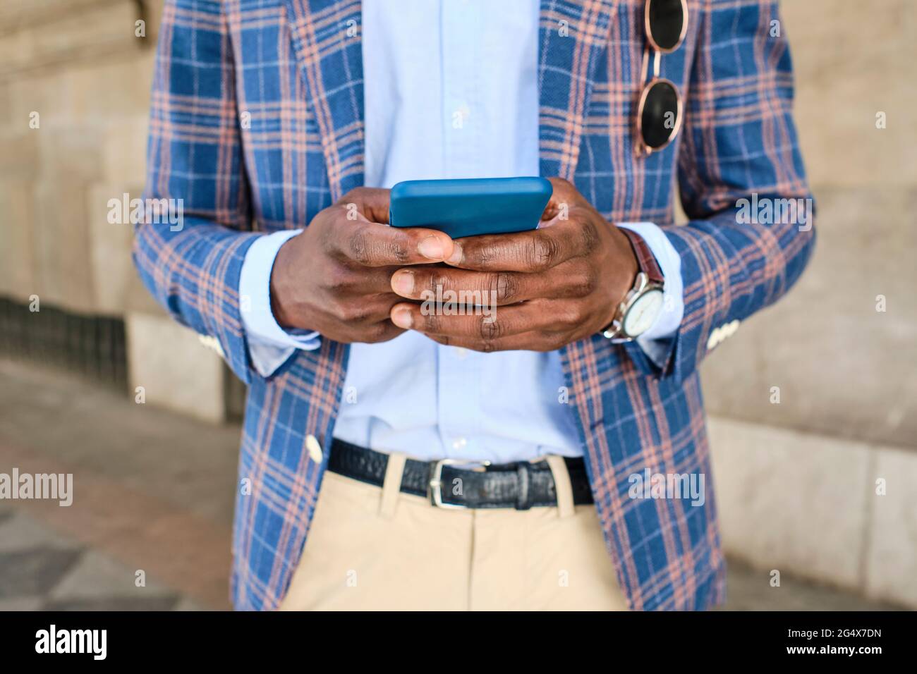 Male entrepreneur using smart phone Stock Photo