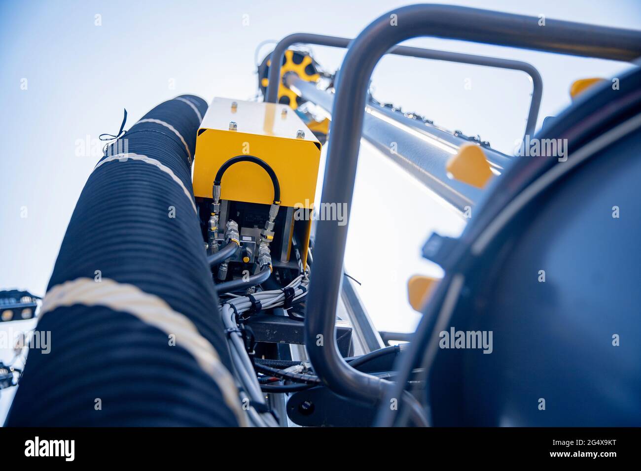 Mobile drilling rig for geological exploration of mineral resources. Stock Photo