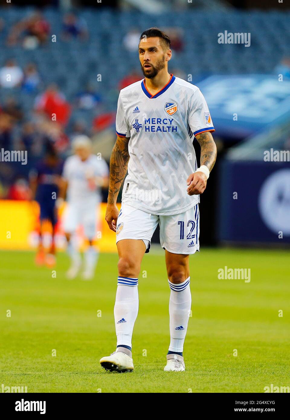 Chicago, USA. 23rd June, 2021. Major League Soccer (MLS) FC Cincinnati's Geoff Cameron walks off the pitch at the half against the Chicago Fire FC at Soldier Field in Chicago, IL, USA. Cincinnati won 1-0. Credit: Tony Gadomski/All Sport Imaging/Alamy Live News Stock Photo