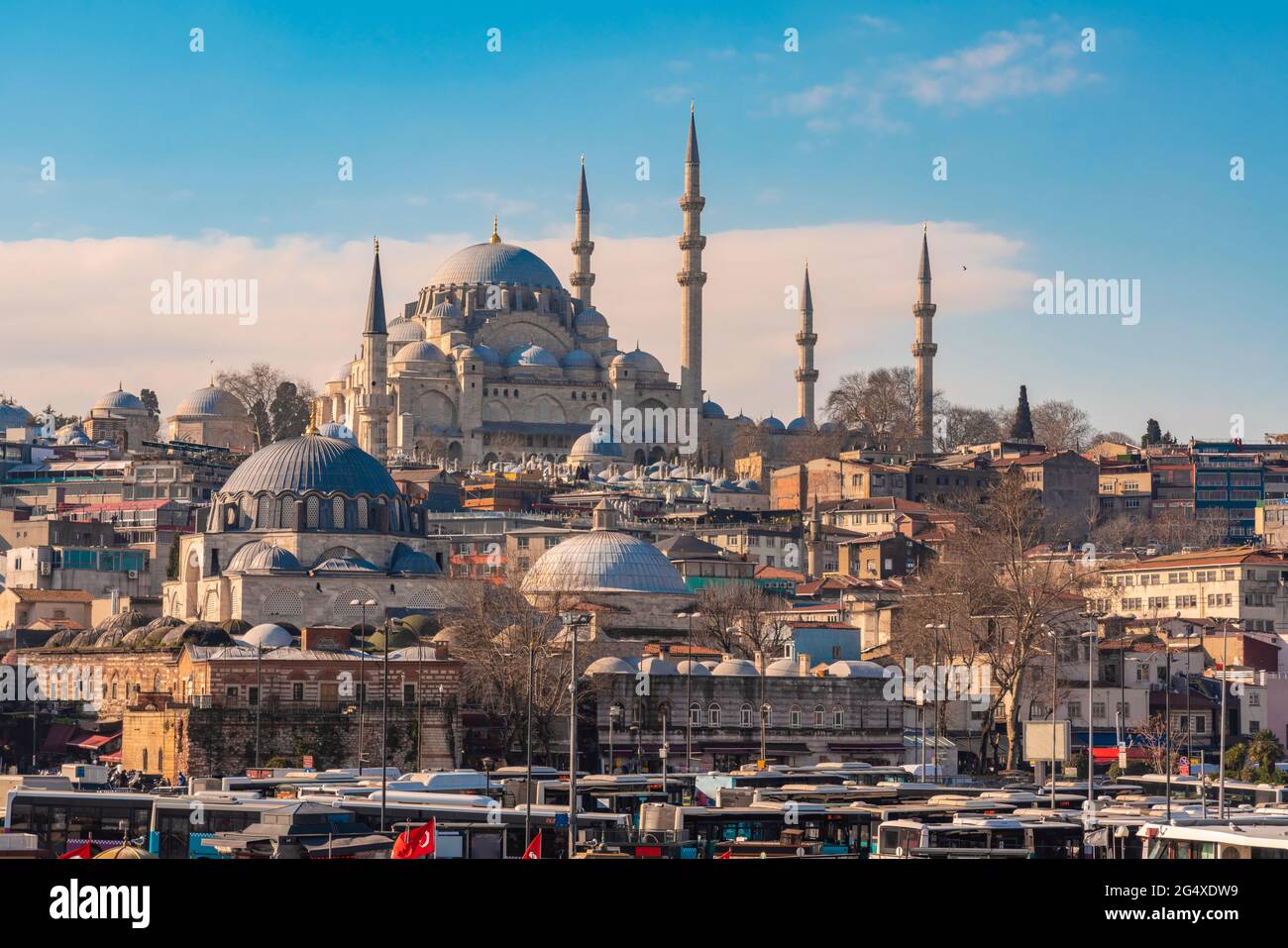 Turkey, Istanbul, Rustem Pasha Mosque, Suleymaniye Mosque and surrounding buildings Stock Photo
