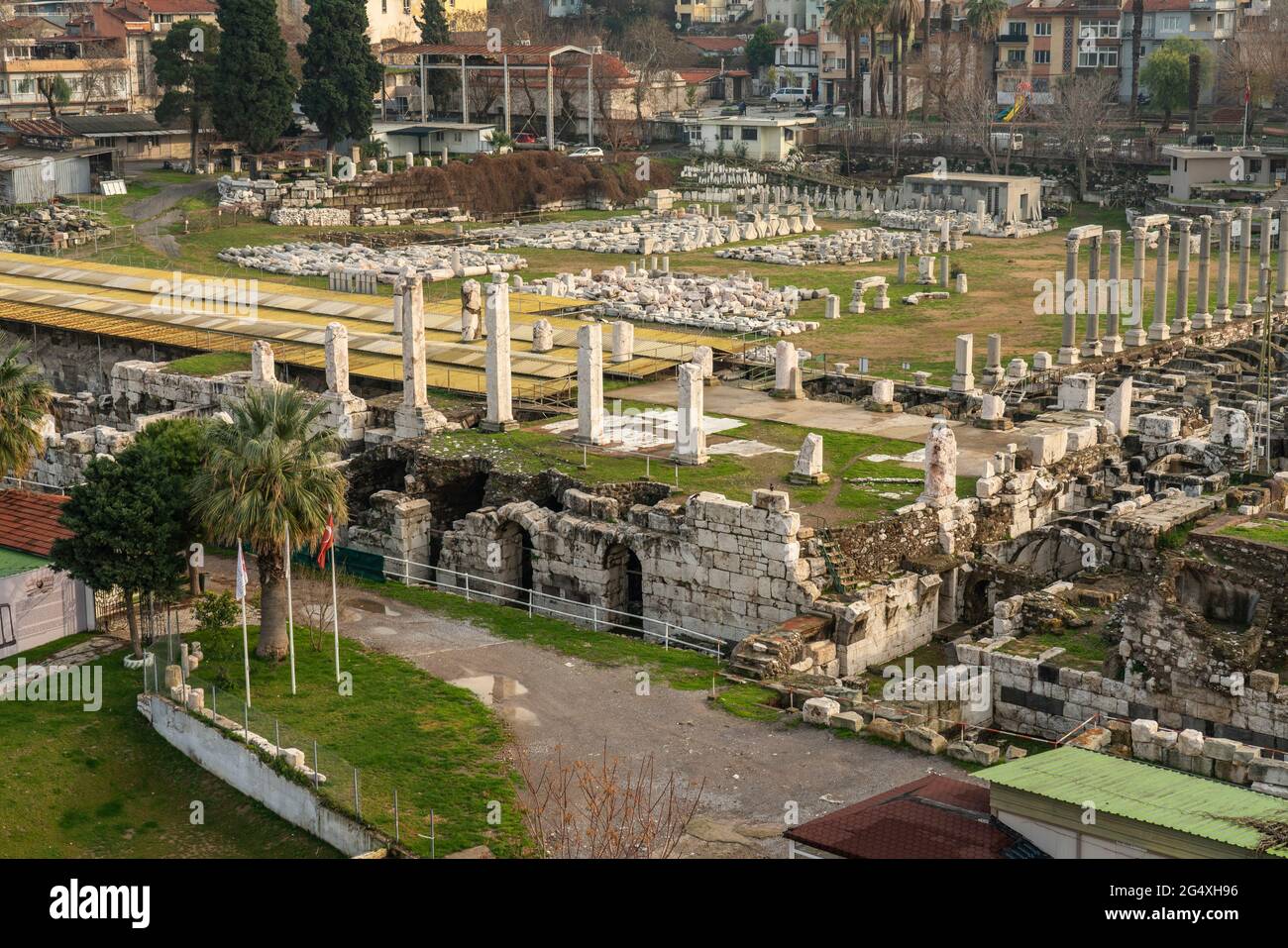 Ancient old ruins of Agora in Smyrna, Izmir, Turkey Stock Photo