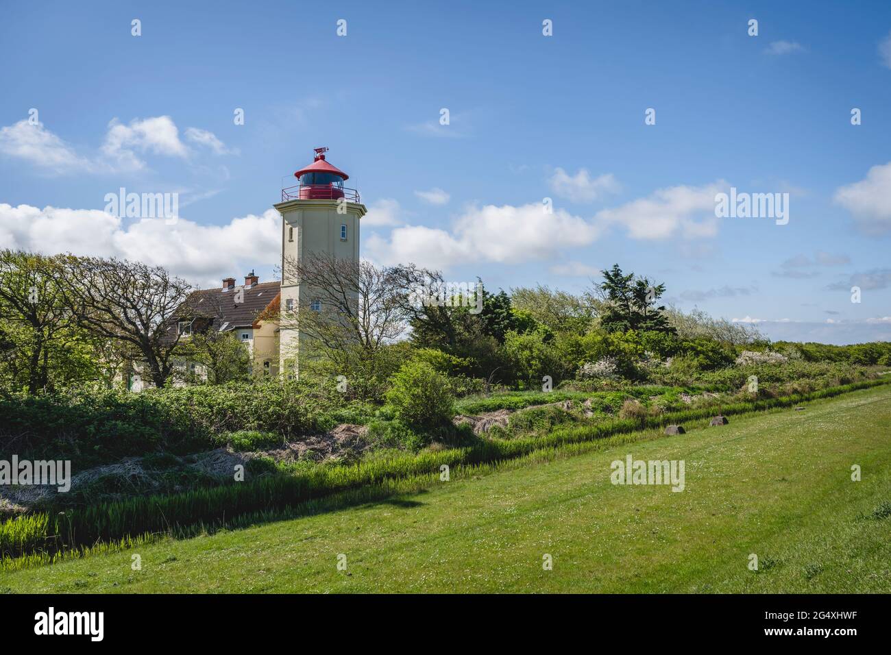 Westermarkelsdorf Lighthouse on Fehmarn island Stock Photo
