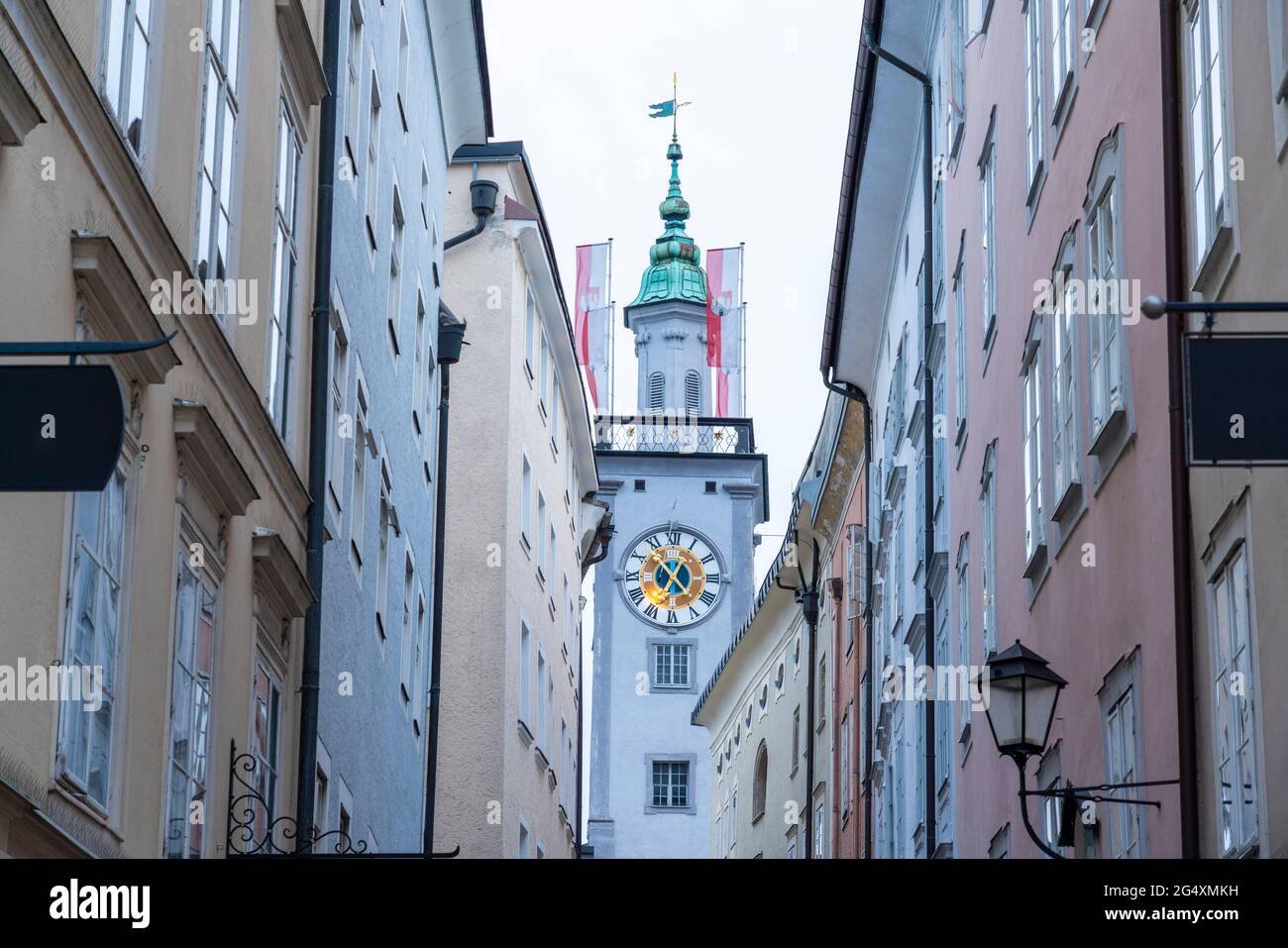 Salzburg city hall clock tower hires stock photography and images Alamy
